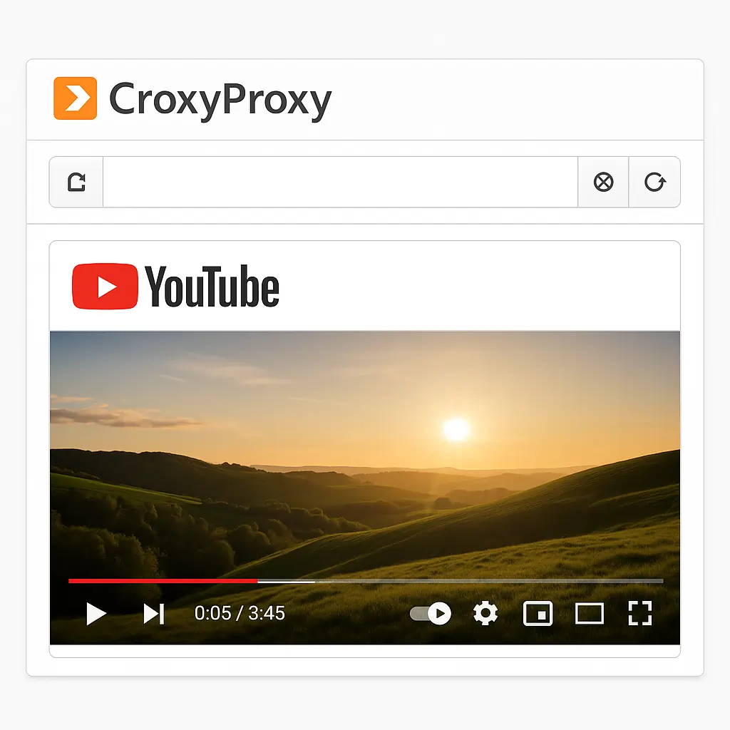 Playing a YouTube video via Croxy Proxy.